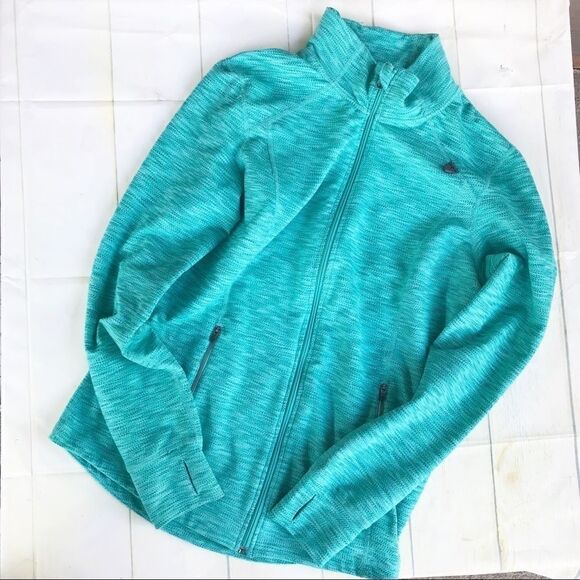 Tangerine Green Space Dye Zip Activewear Jacket L - Picture 1 of 8